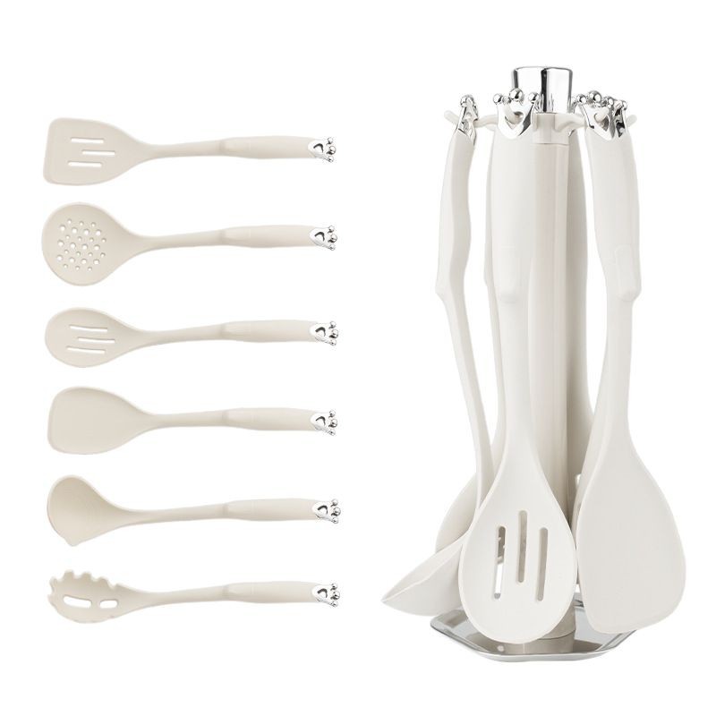 Amazon todo incluido silicona utensilios de cocina de silicona espátula de silicona colador utensilios de cocina todo incluido corona juego de 7 piezas