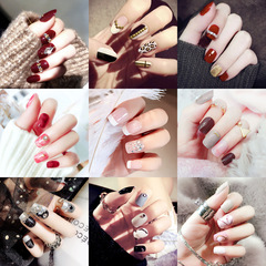 蒂娜穿戴假指甲成品美甲新娘貼片24片假指甲成品防水指甲片合集