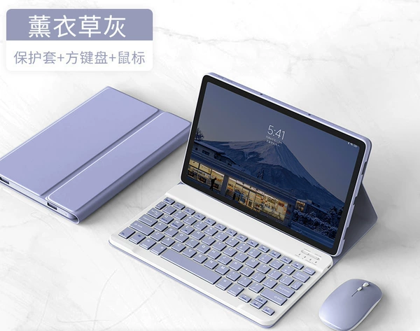 Lavender protective case, keyboard, mouse