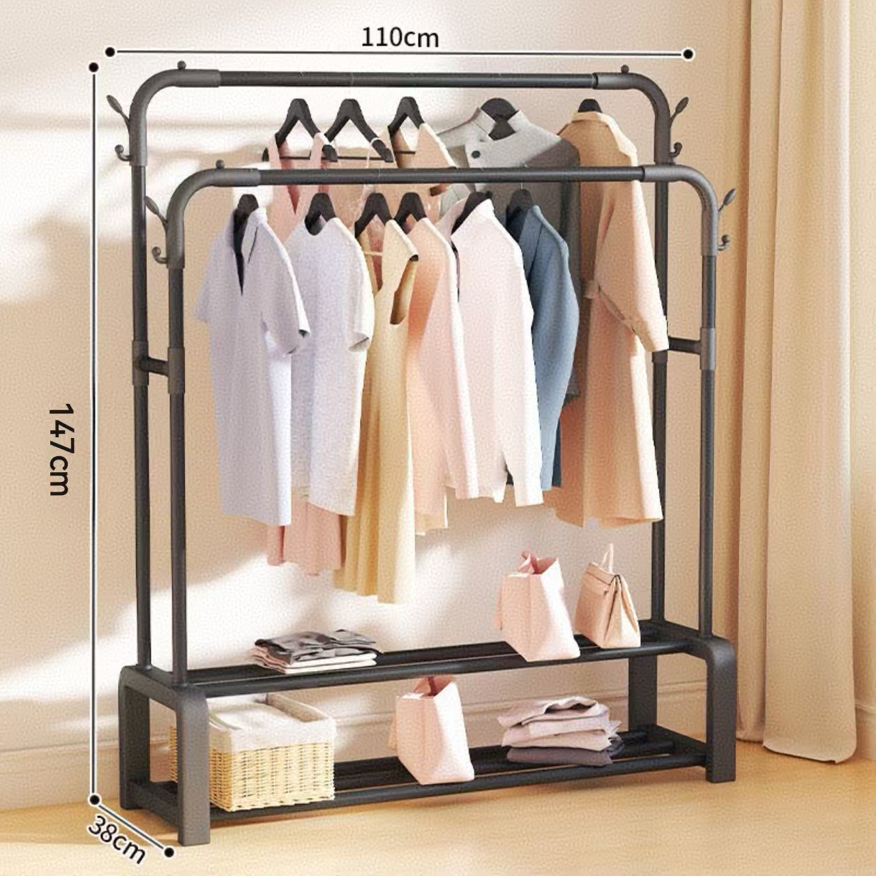 더블 레이어 더블 폴 블랙 110