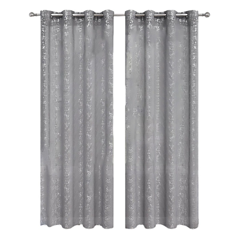 Artículos populares de SHEIN para dropshipping, cortinas translúcidas semioscuras con patrón de cruz pequeña en relieve plateado, venta al por mayor transfronteriza para Mercado.
