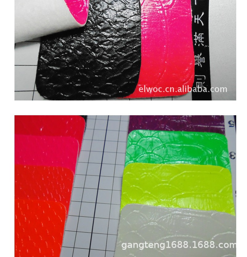 荧光 大蛇皮革 亮光蛇纹箱包面料 反光蟒蛇鞋材 蛇纹皮带彩色3279