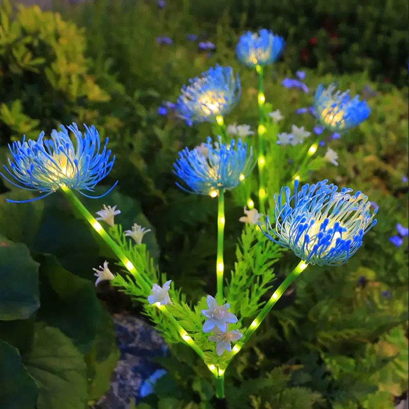lámpara de diseño de flores al aire libre, lámpara solar LED, lámpara de césped decorativa de jardín