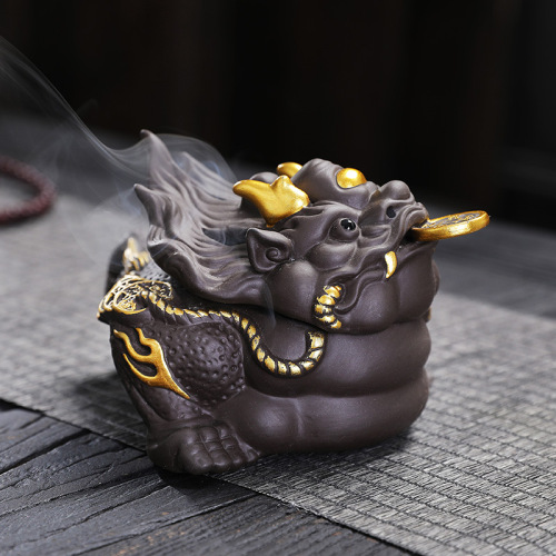 New Zen style purple sand golden toad incense burner tea pet creative plate incense burner incense tea ceremony tea pet multi-purpose incense burner ornaments