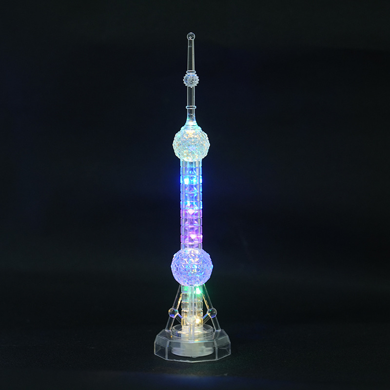 地标建筑东方明珠塔发光创意礼品广州塔小蛮腰闪灯发光摆件纪念
