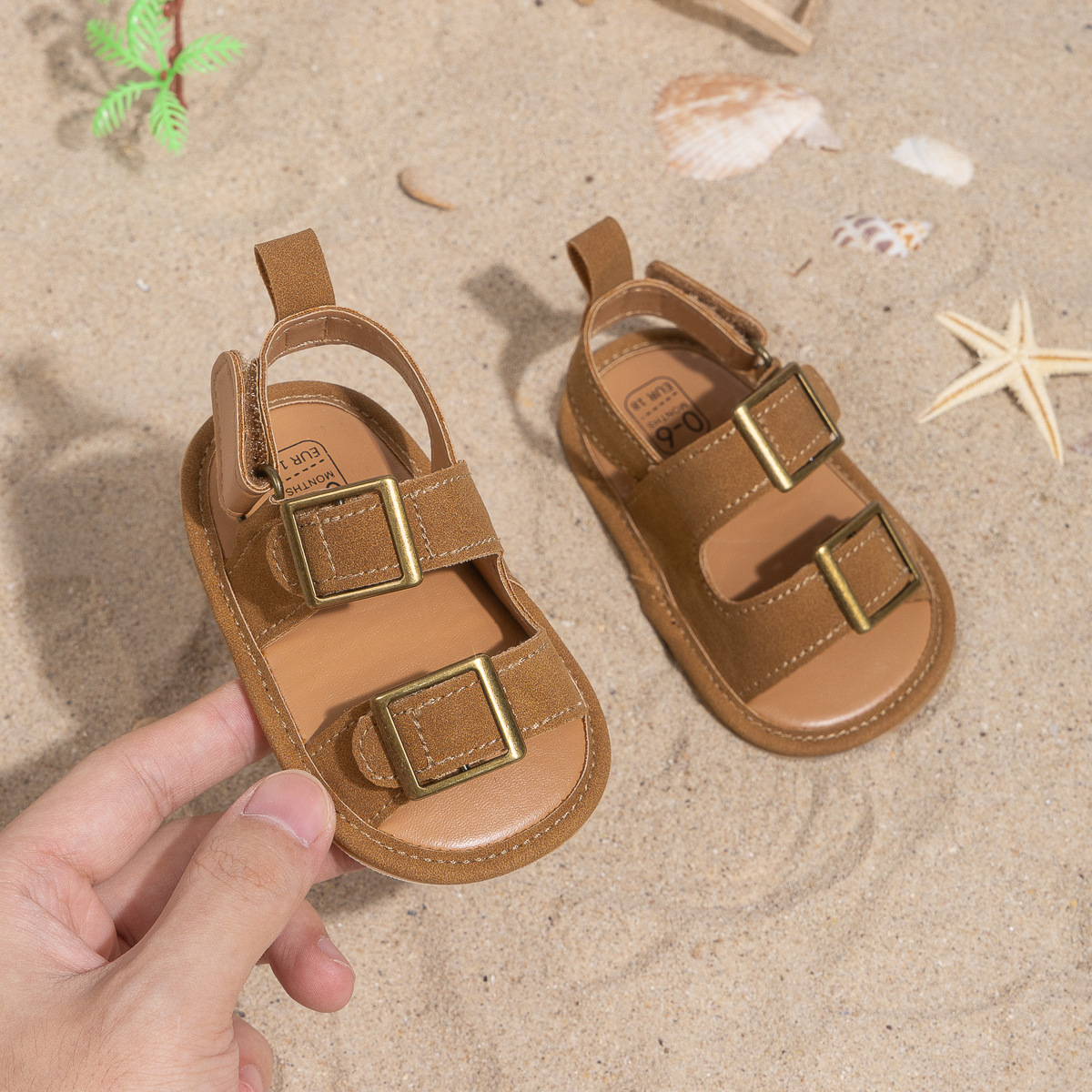 2025 summer baby boy rubber sole toddler shoes fashion buckle design baby shoes baby shoes