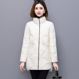 Winter New Fashion warm down jacket Women's Mid-length lightweight white duck down jacket for middle-aged mothers