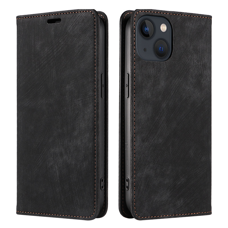 Funda de cuero para teléfono móvil iPhone16ProMax Funda para teléfono móvil Apple 14 Funda protectora con tapa magnética Samsung S25