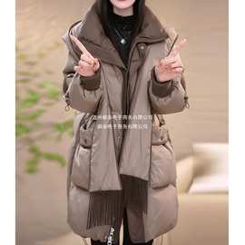 新颜色高档美拉德羽绒棉服大码遮肉显瘦时尚防寒保暖大衣冬高级感