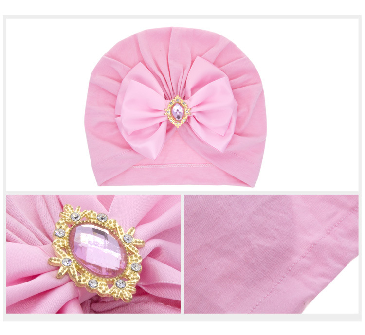 17g Weight Wedding Occasion Bow Knot Pattern Unisex Gender Fashion Style Grey, White, Pink, Purple, Red, Blue, Yellow, Black Color One Size Size Wholesale Children's Solid Color Big Bow Rhinestone Hedging Hat Nihaojewelry 21