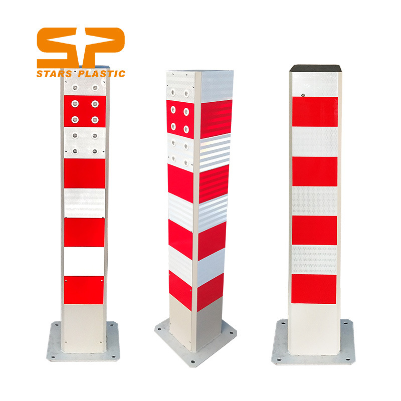 厂家批发太阳能警示柱 LED爆闪安全警示路桩高强反光人行道防护杆
