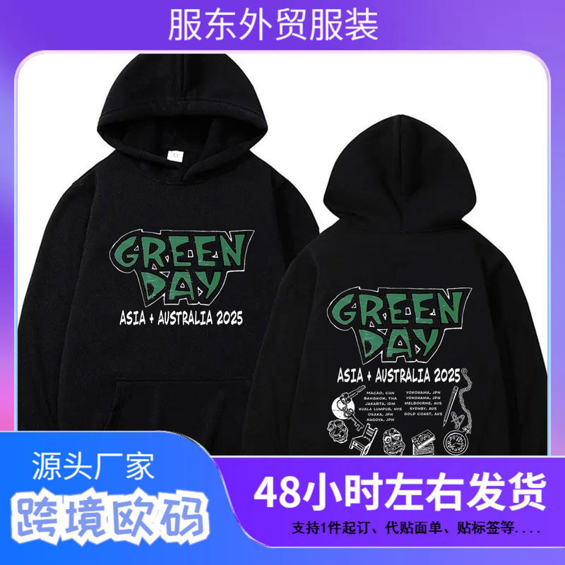 Limited Punk Band Green Day Asia Australia 2025 Hoodie Men's Clothing Fashion Goth Rock Hoodie