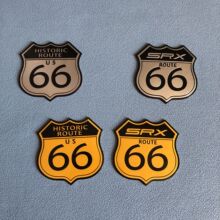 适用于凯迪拉克SRX车贴 66号公路纪念款车标ROUTE US金属铭牌铝标