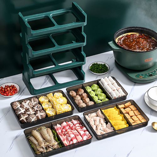 Kitchen multi-layer vegetable preparation plate household hot pot vegetable multi-functional side dish rack Xiaohongshu hot pot plate