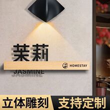 亚克力包厢门牌号民宿酒店轻奢创意房间号工作室标识牌店铺指引牌