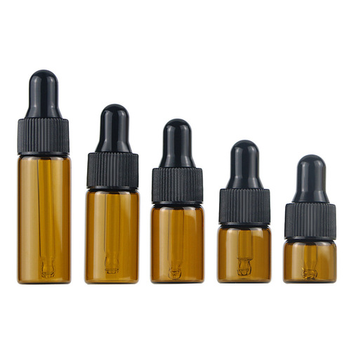 Brown small-capacity glass liquid bottle 1ml 5ml essence bottle 2ml dropper essential oil filling bottle