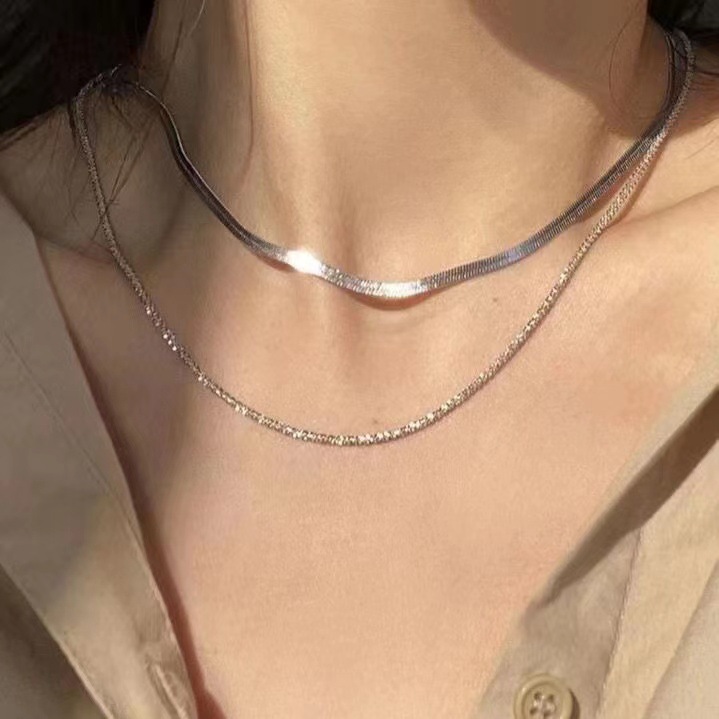 12g Weight Necklace Classification Titanium Steel Chain Material Wholesale Jewelry Casual Simple Style Solid Color Titanium Steel Necklace