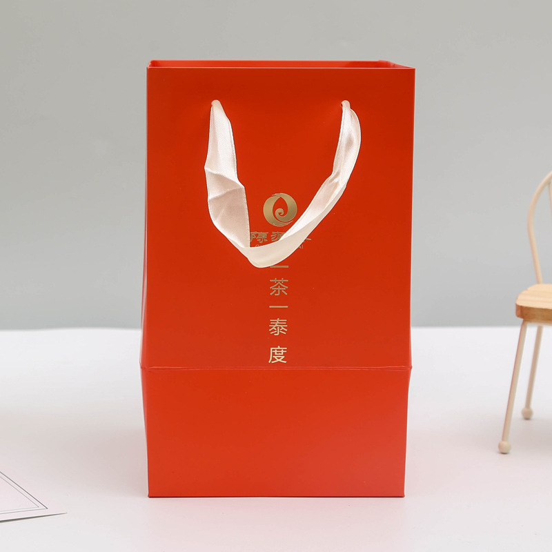 手提纸袋现货服装袋可印logo多色纸袋定制茶叶礼品袋龙井茶包装