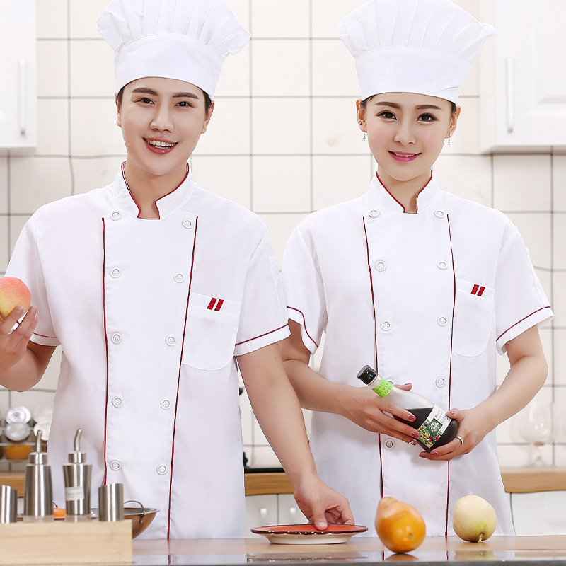 En stock al por mayor suministro de fábrica chef ropa manga larga Otoño e Invierno chef ropa de trabajo manga corta hotel restaurante cocina cantina