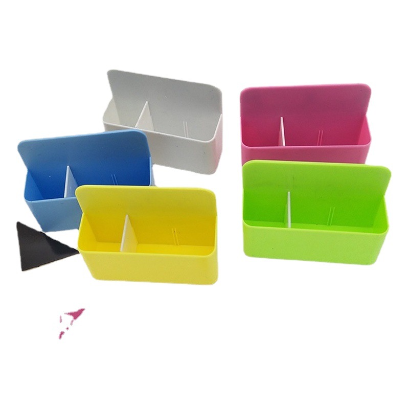 Venta al por mayor pizarra magnética caja de almacenamiento grande de plástico multifuncional titular de la pluma papelería caja de almacenamiento ajustable