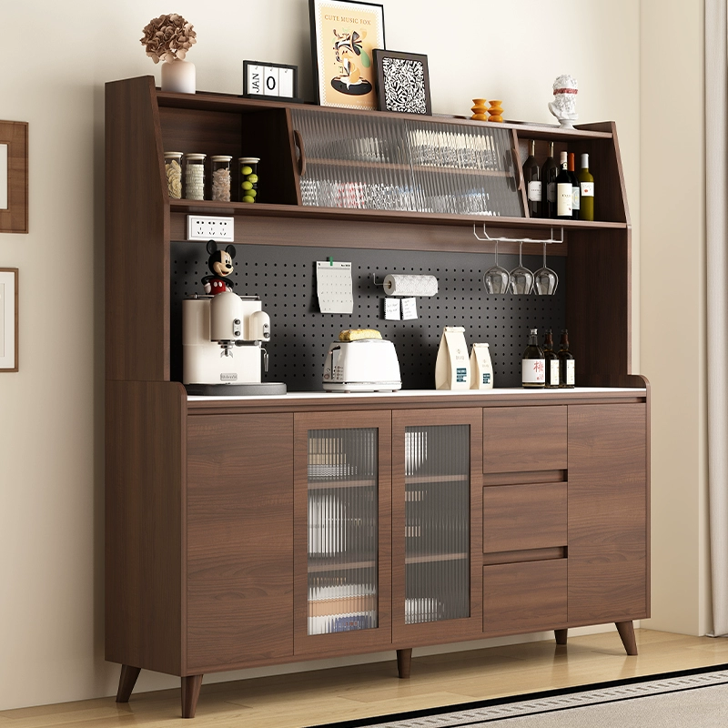 Настенный шкаф-буфет из массива дерева, встроенный, 2025 года, в стиле mid-century, для хранения кофе, чая и других вещей в гостиной
