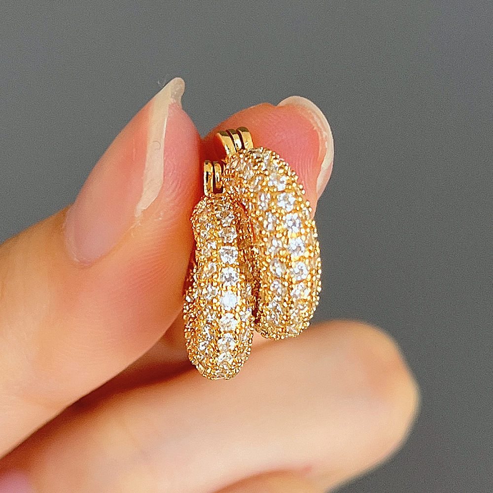 Zircon Hoop Earrings Multi-colour Crystal Drop Earrings Unisex_voghion.com