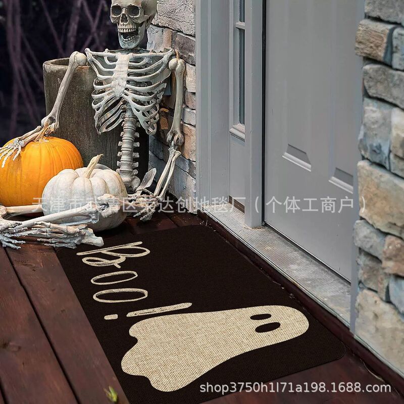 Amazon Temu ハロウィンゴーストフロアマット、汚れにくい玄関ドアマット、バスルーム吸収性フットマット、リビングルーム装飾フロアマット|undefined