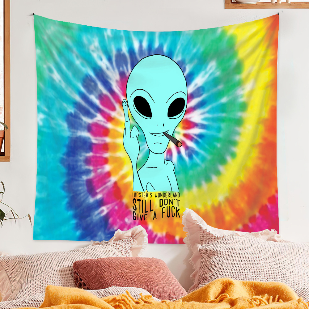 Bohemian Skull Alien Background Cloth Psychedelic Tapestry Wholesale Nihaojewelry display picture 7