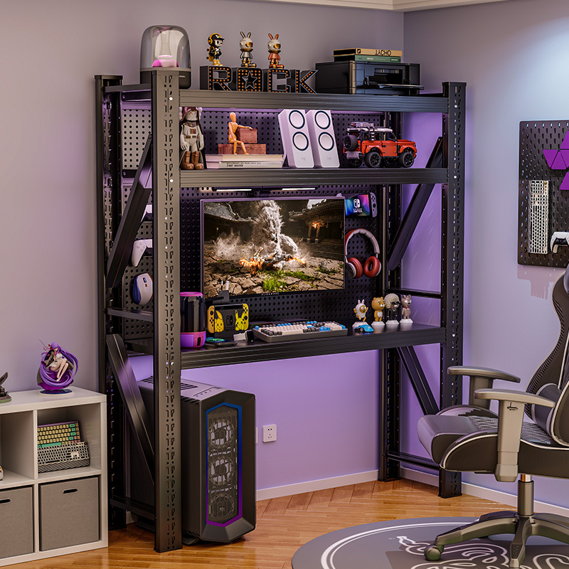 Steel Multi-Layer Adjustable Computer Desk Simple Shelf E-Sports Table Rental House DIY Multi-Layer Storage Rack Storage Rack