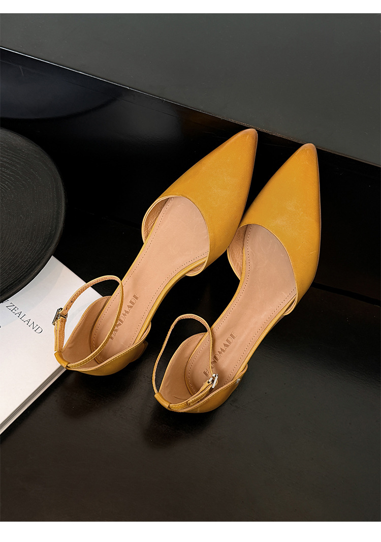 Sandal nữ mũi nhọn quai ngang gót vuông 3,5 cm phong cách Hàn Quốc — đen chi tiết 24
