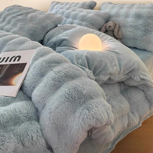 兔毛牛奶绒床上四件套2025新款秋冬季双面冬季加绒珊瑚绒床单被套