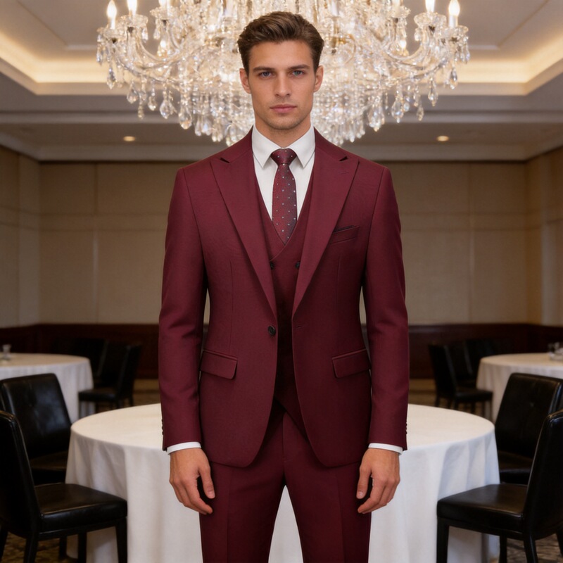 Foreign Trade Cross-Border Aliexpress Men's Handsome Business Casual Suit Groom Wedding Dress Best Man Dinner Host Suit