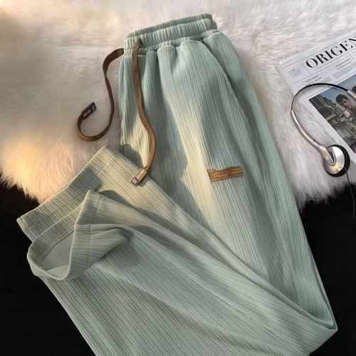 Men's Summer Thin Ice Silk Pants, Air Conditioning Leisure Pants, Loose Quick-Drying Cool Sensation Sports Ankle Pants