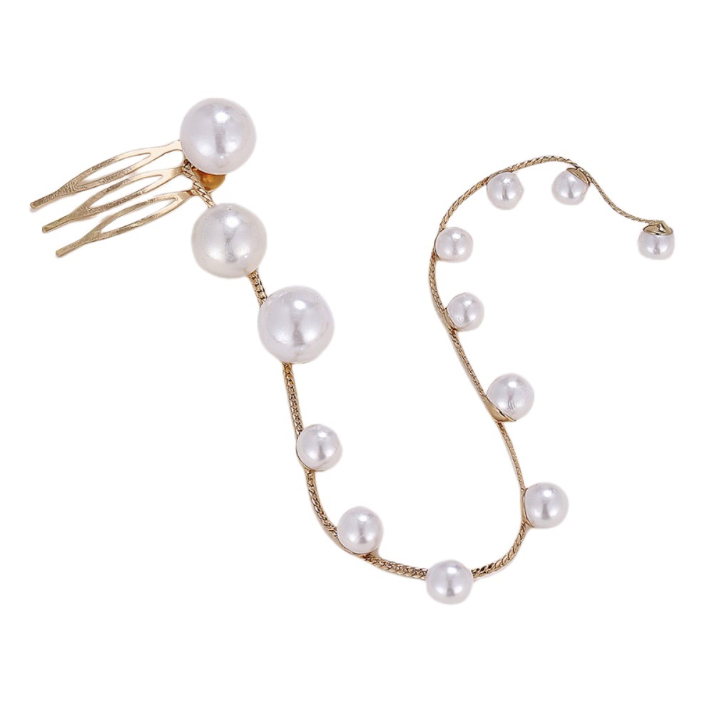 Europeo y americano transfronterizo accesorios para el cabello partido Cola de Caballo peine del pelo decorativo color rhinestone joya borla peine del pelo horquilla al por mayor