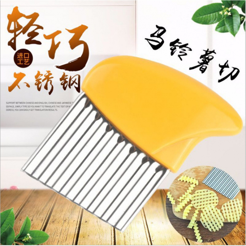 Spot creativo de acero inoxidable patata cortada PP mango manual hogar ola barra gadget de cocina