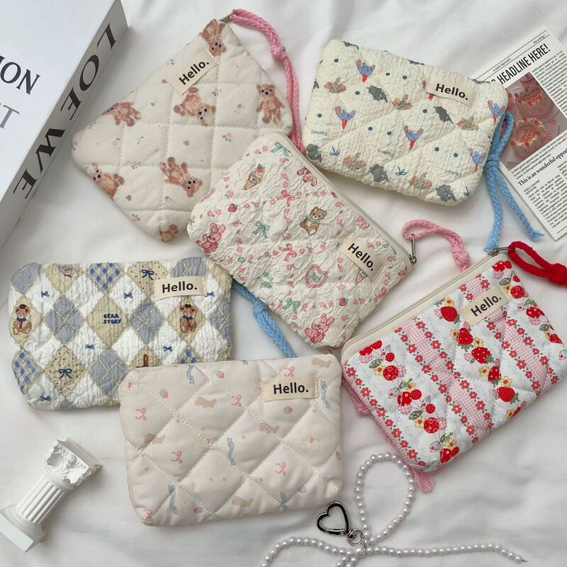 Cute Quilted Quilted Coin Purse for Women 2025 New Mini Portable Travel Lipstick Bag Sundry Cosmetics Bag Card Holder Cute Quilted Quilted Coin Purse for Women 2025 New Mini Portable Travel Lipstick Bag Sundry Cosmetics Bag Card Holder