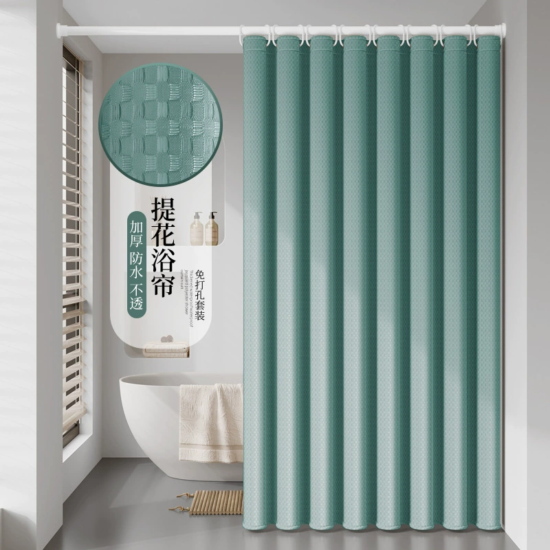 Заводская прямая Высококачественная Толстая жаккардовая занавеска для душа, не перфорированная Туалетная перегородка, занавеска для душа, занавеска для двери