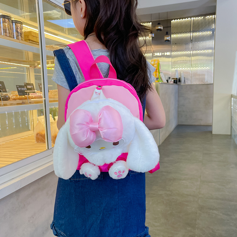 Mochila de dibujos animados para niños 2022 nueva moda coreana mochila de jardín de infantes adorable mochila de conejo de peluche
