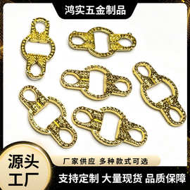 古铜色服饰箱包五金配件圆形弹簧扣连接扣挂浅红茶金油箱包链条扣