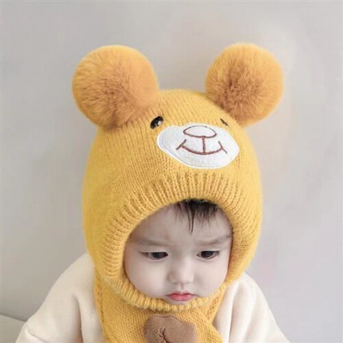 Infant Hat Autumn/Winter Cute Children Winter Baby Wool Hat Toddler Ear Protection Knitted Hat Amazon Foreign Trade