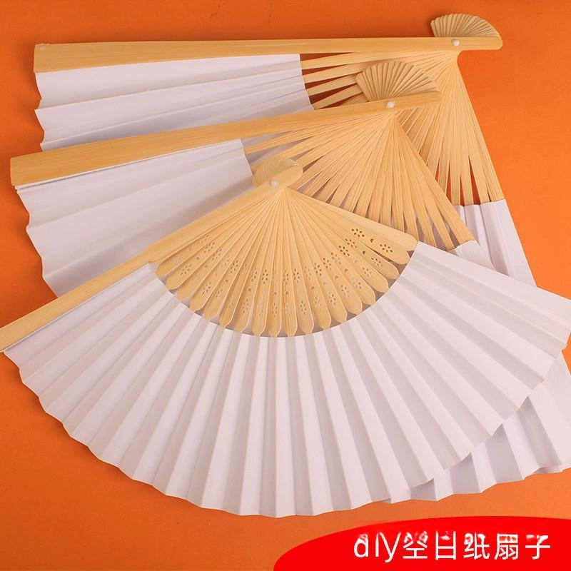 Белый веер, рисунок «сделай сам», детский веер, складной веер, ручная работа, пустой детский веер «сделай сам», маленький крутой веер, рисунок