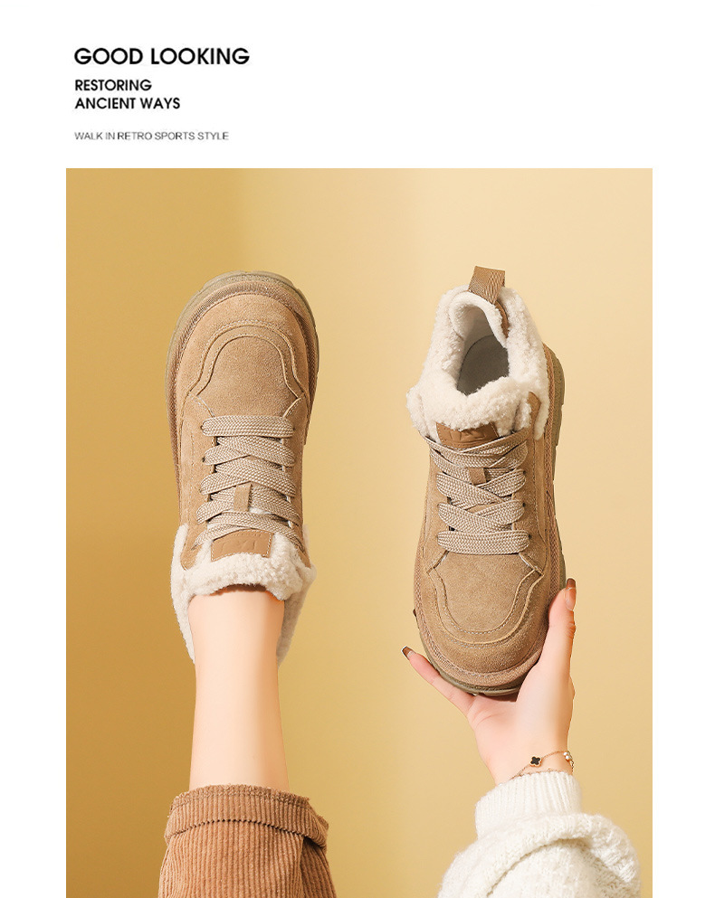 Women's Snow Boots Warm Winter Velvet Lined Thick Sole Cotton Shoes_voghion.com