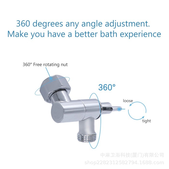 The adjustable shower head extension adapter and stainless steel shower elbow can adjust the Angle to enhance the shower experience Item Picture