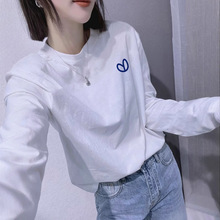 白色纯棉长袖t恤女装2025早秋新款欧货欧洲站潮牌加绒打底衫上衣