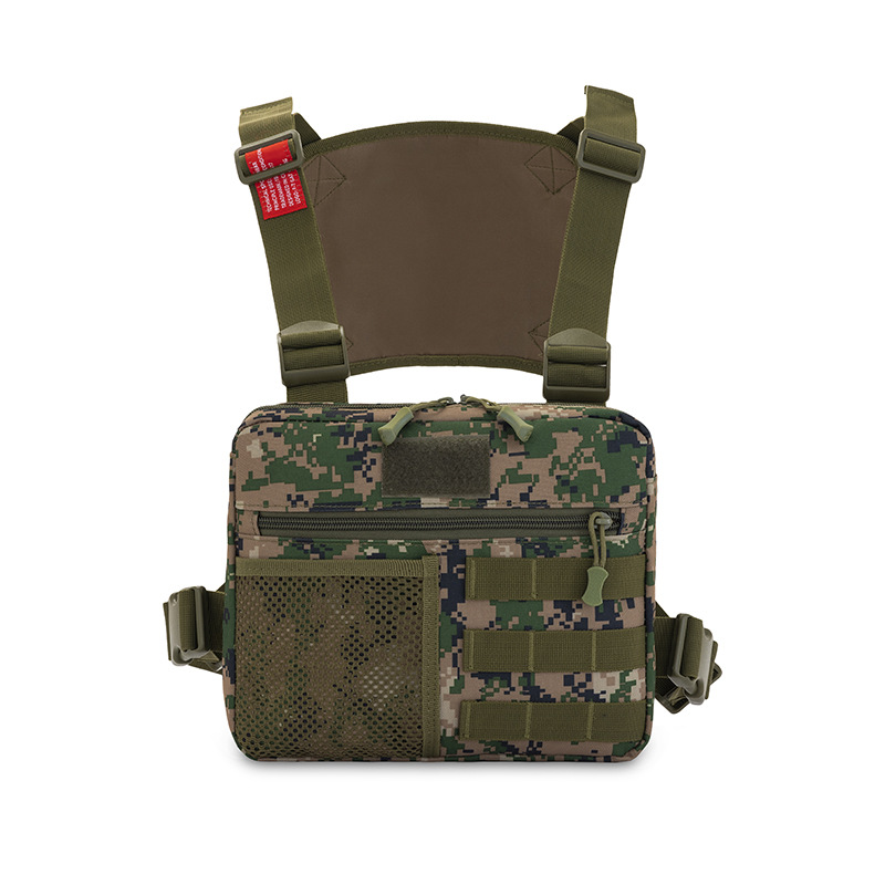 2025 nuevo chaleco funcional bolsa de chaleco de camuflaje para hombres mochila táctica de Camping ropa de trabajo motocicleta bolsa de pecho para hombres al por mayor