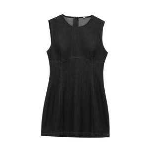 Foreign trade list! Spring New dress Women's Clothing Slim-fit Slimming Casual Sleeveless Denim Fashion Design Sense Niche