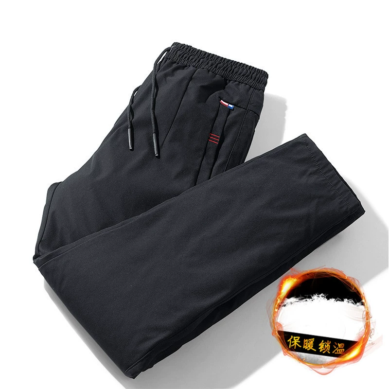 Пуховики Мужская верхняя одежда Утолщенные Спортивные Повседневные брюки Прямые белые утиные пуховые зимние ветрозащитные Холодостойкие теплые хлопковые брюки