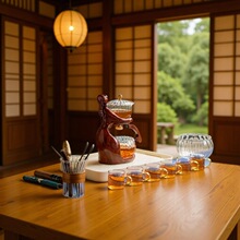 红侍女半自动茶具家用办公室会客创意茶具 耐热高硼硅玻璃