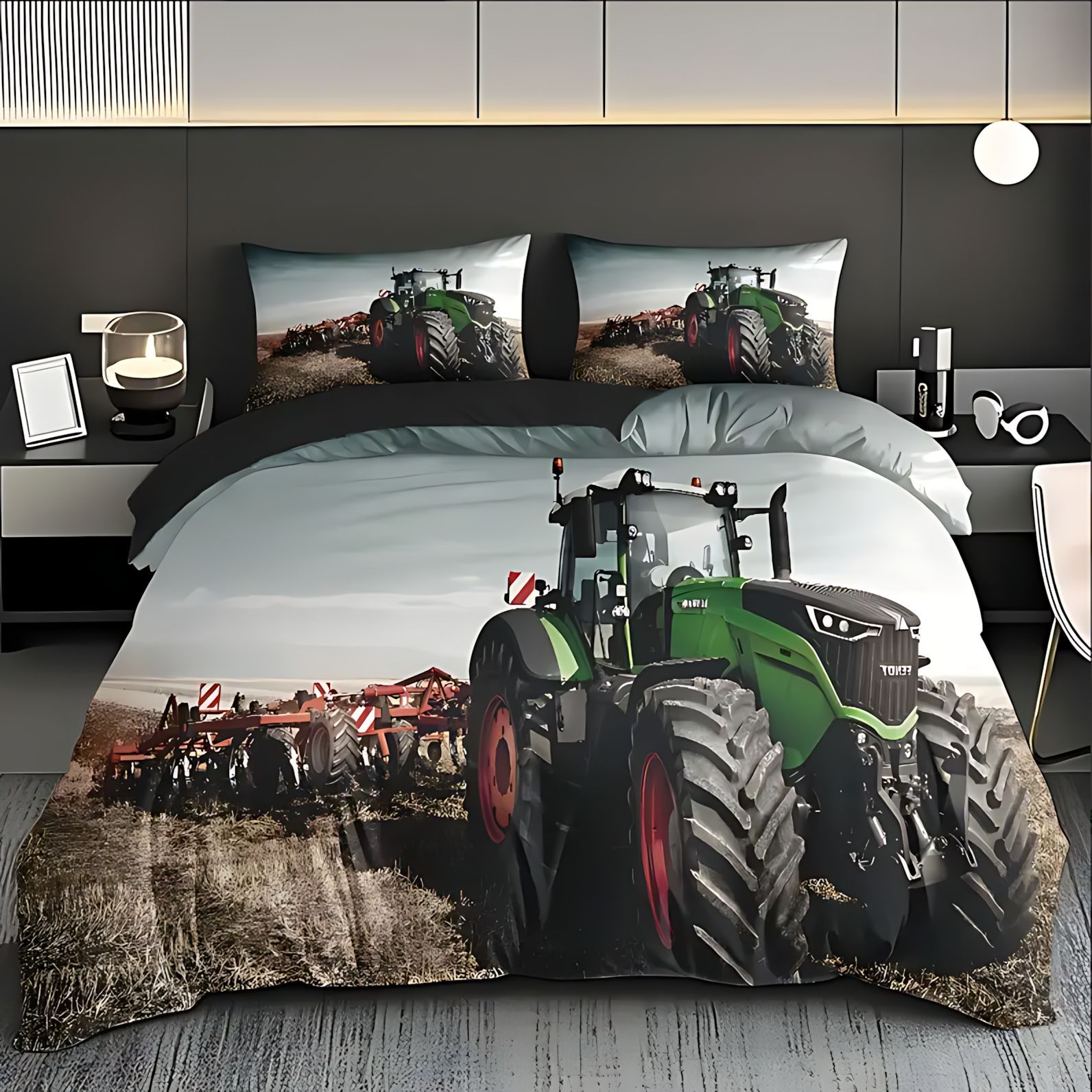 TEMU / JIT comercio exterior transfronterizo diseño de automóviles grandes tractor de moda alta definición digital impresión kit de edredón