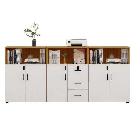 Filing Cabinet Office Floor Cabinet Data Storage Cabinet Low Cabinet with Code Lock Wooden Partition Cabinet Side Cabinet Flower Slot Cabinet